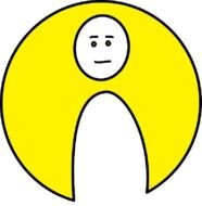 stick man on the yellow background