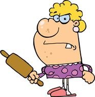 Tired Cartoon Girl drawing