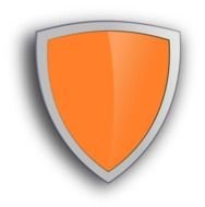 orange Shield, icon with shadow
