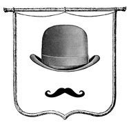 vintage mustache and hat