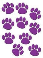 painted purple pet footprints
