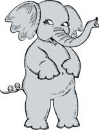 cartoon shy elephant
