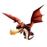 painted burgundy fire-breathing dragon