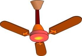 painted orange ceiling fan
