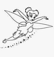 painted flying fairy on a gray background