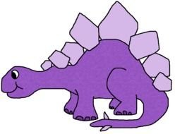 drawing of a purple dinosaur on a white background