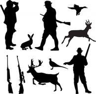 Hunting Shooting British Animals Silhouette drawing