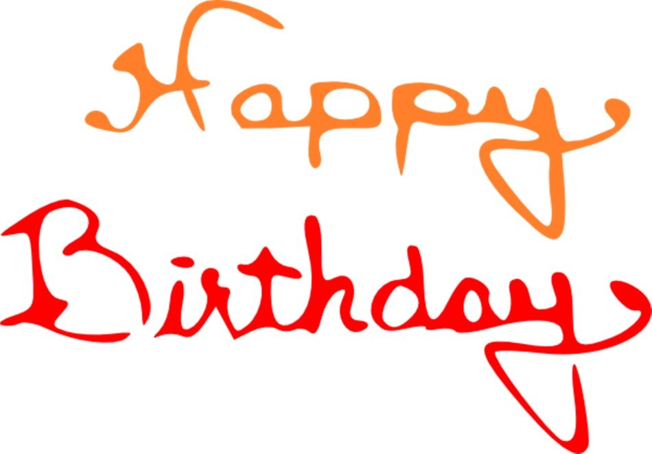Happy Birthday on a white background as clipart