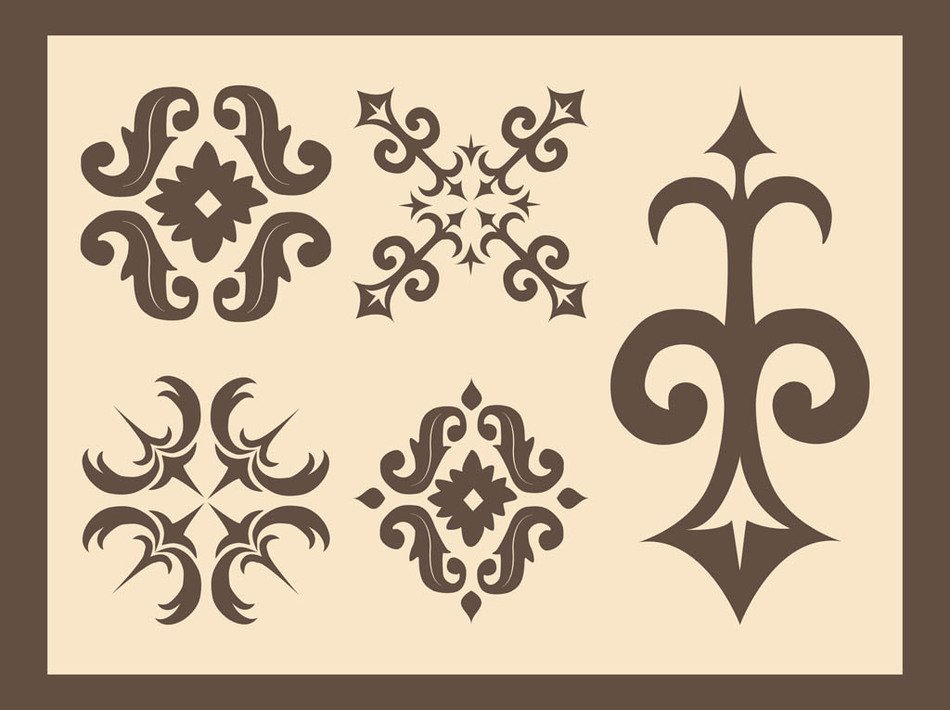 set of Retro Flourishes in frame