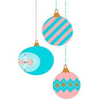 Vintage Christmas Ornament Pastel Color Retro