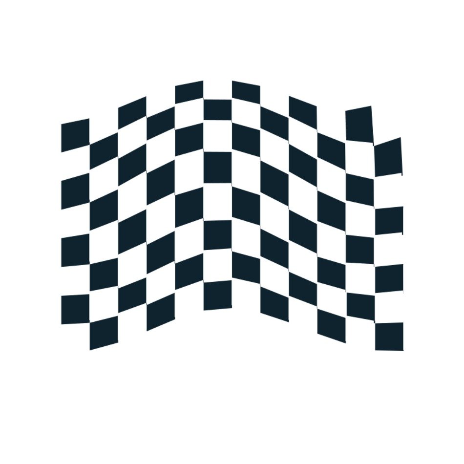 black and white sports flag on a white background
