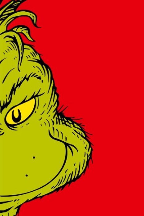 Grinch on the red background