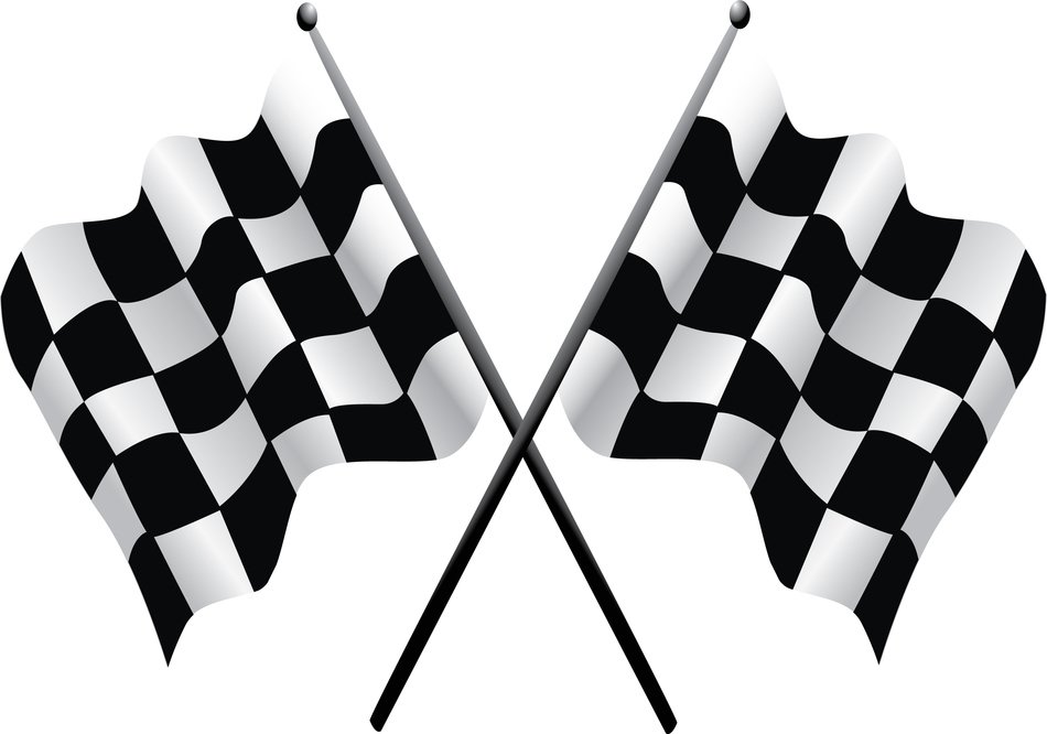 drawn two crossed sport flags