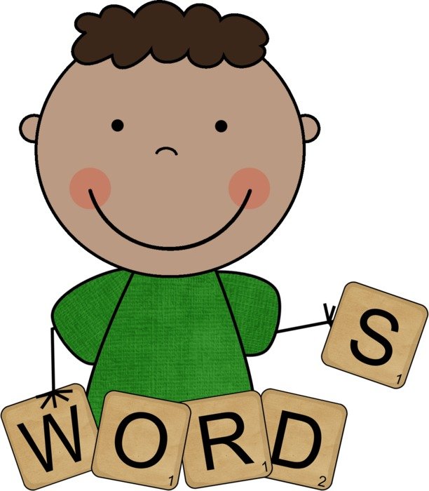boy with words drawing