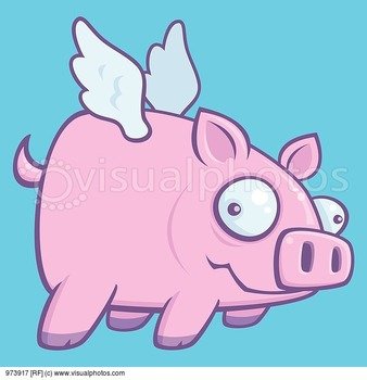 Cartoon Flying Pigs N14