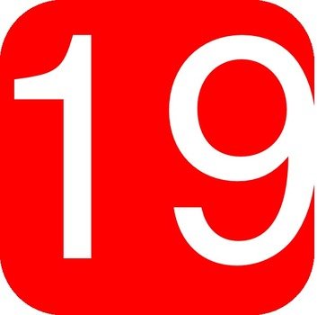 Number 19 Http wwwclkercom clipart Red Rounded Square