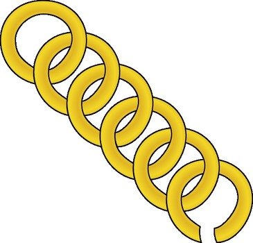 Chain Of Round Links Clip Art 110841 Gold
