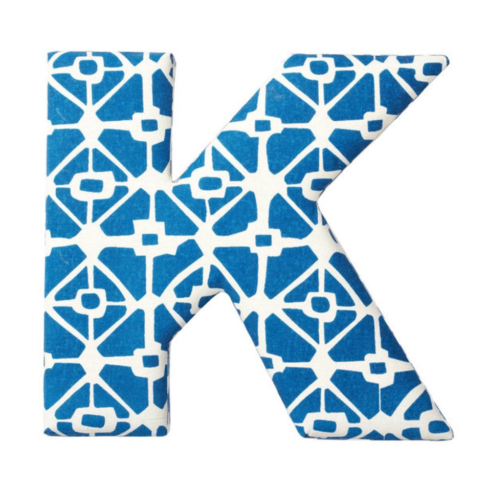 Letter K Blue Fabric