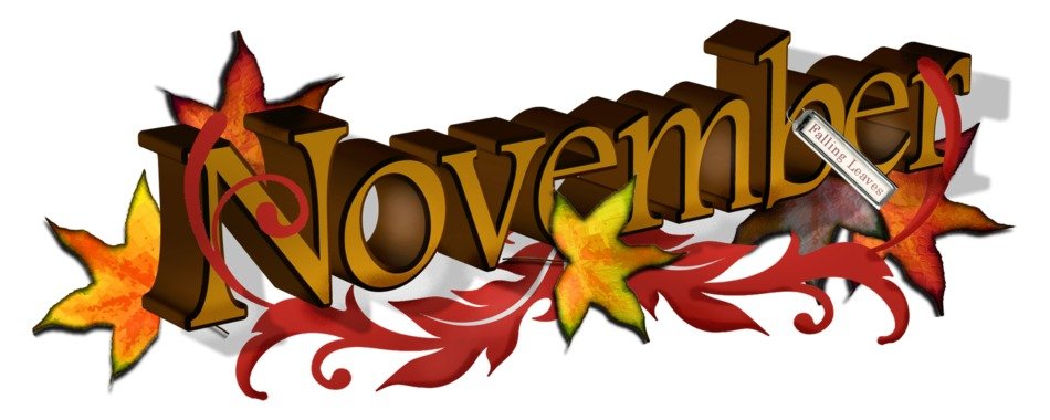 Colorful 'November' sign clipart