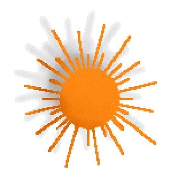 Sun Of A Large Orange With Multiple Rays Plus The Same