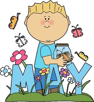Month Of May Spring Image The Word Surrounded By A Boy clipart