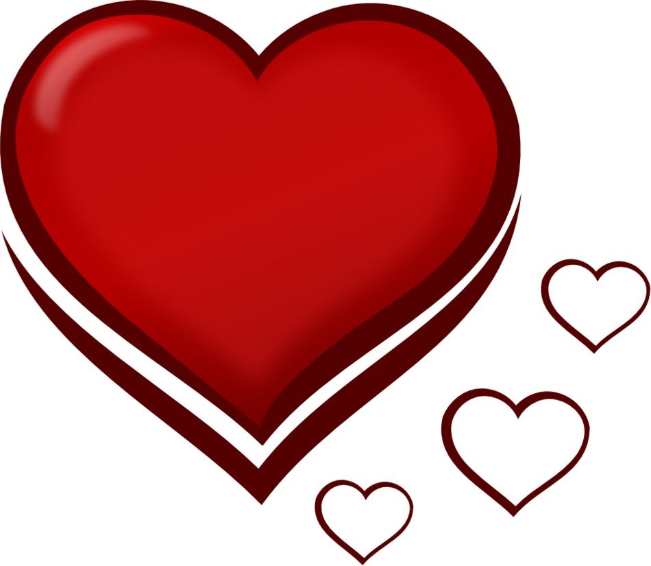 clipart of red hearts in graphic representation