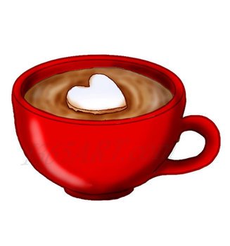 Red Hot Cocoa Cup With Heart Marshmallow Digital Graphic 8 X N2
