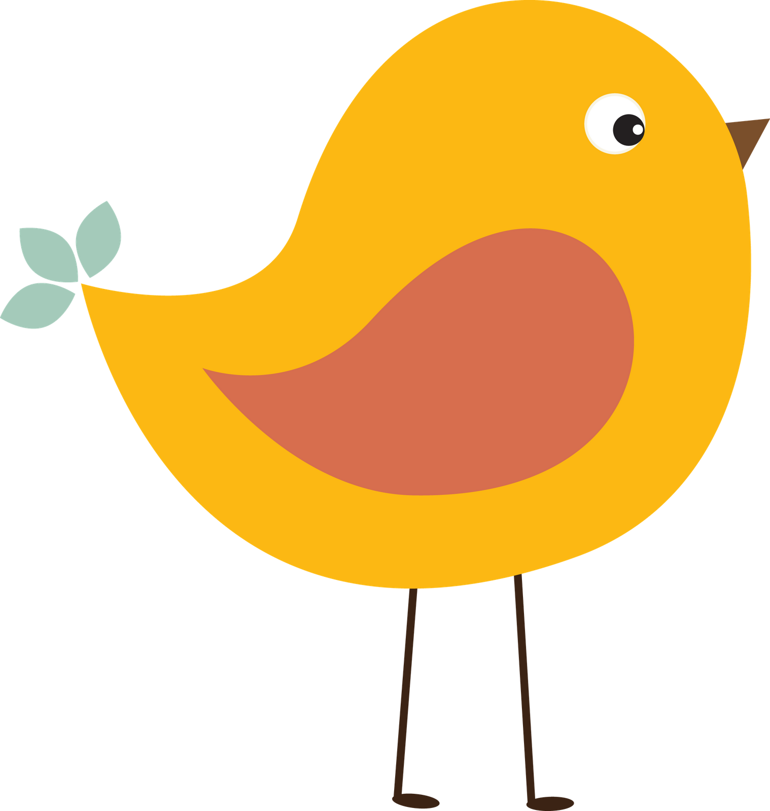 Clipart of yellow bird with red wing free image download