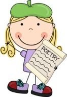 drawing of a girl with a sheet of paper in her hands