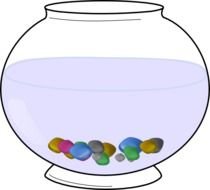 Colorful stones in the aquarium clipart