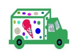 green ice cream truck silhouette