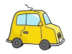yellow Car Funny drawing