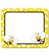 yellow polka dot frame with painted bees
