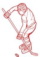 Drawing of the hockey player clipart