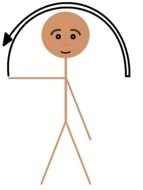 figure with a black arrow as a picture for clipart