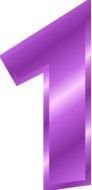 purple number "1" as a picture for clipart