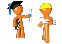Orange stick Man working drawing