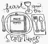 Black and white drawing of the dinner clipart