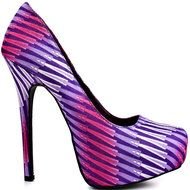 purple and pink striped high heels