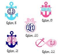 Items Similar To 5 Preppy Monogram Vinyl Decal Stickers Whales