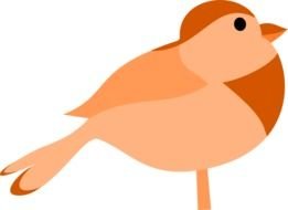 cartoon bird in shades of brown