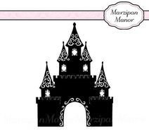 Invitations Castles Silhouettes Instant Download Art clipart
