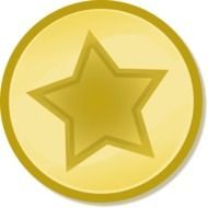 Yellow Circled Star Medium Size
