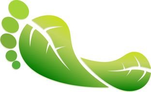 Clip art of the foot print in a shape of leaf