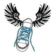 Flying Track Shoe Vinyl Wall Decal