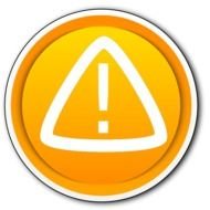yellow button with Caution Sign, drawing