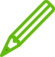 Green Pencil cartoon drawing