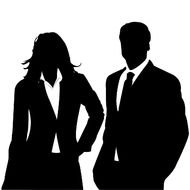clipart of the busineswoman and businesman silhouettes