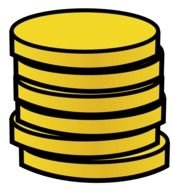 isolated pile of gold coins