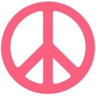 pink peace sign on a white background